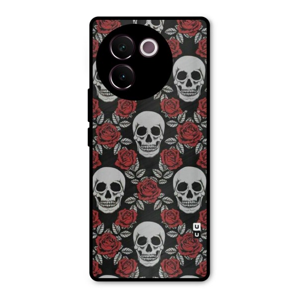 Grey Skulls Metal Back Case for Vivo V30e