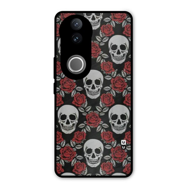 Grey Skulls Metal Back Case for Vivo V50e