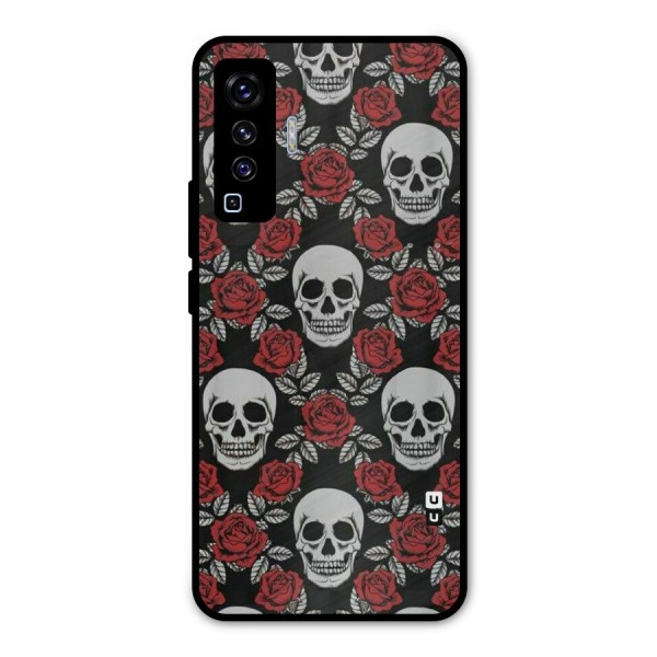 Grey Skulls Metal Back Case for Vivo X50