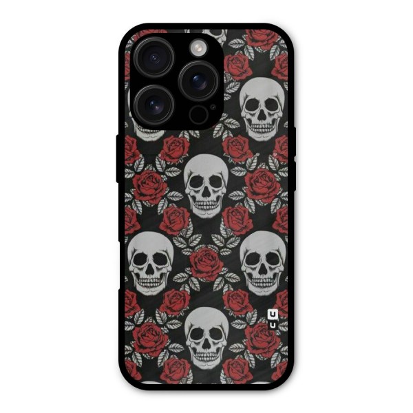 Grey Skulls Metal Back Case for iPhone 16 Pro