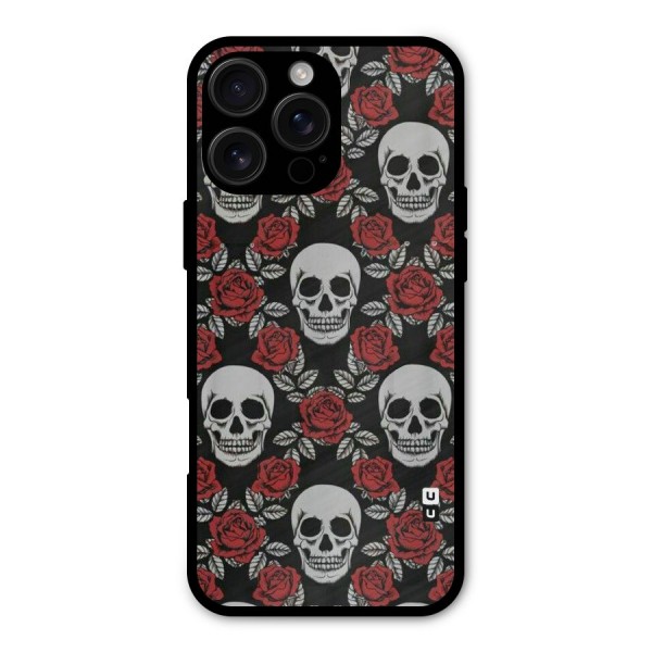 Grey Skulls Metal Back Case for iPhone 16 Pro Max
