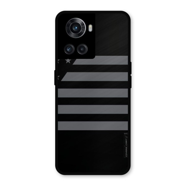Grey Star Striped Pattern Metal Back Case for OnePlus 10R