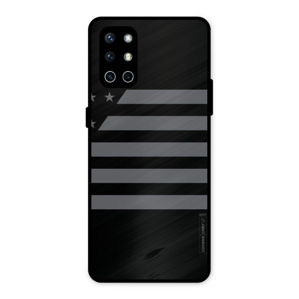 Grey Star Striped Pattern Metal Back Case for OnePlus 9R