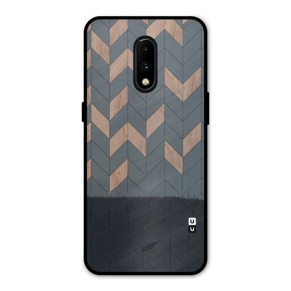 Greyish Wood Design Metal Back Case for OnePlus 7