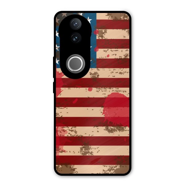 Grunge USA Flag Metal Back Case for Vivo V50