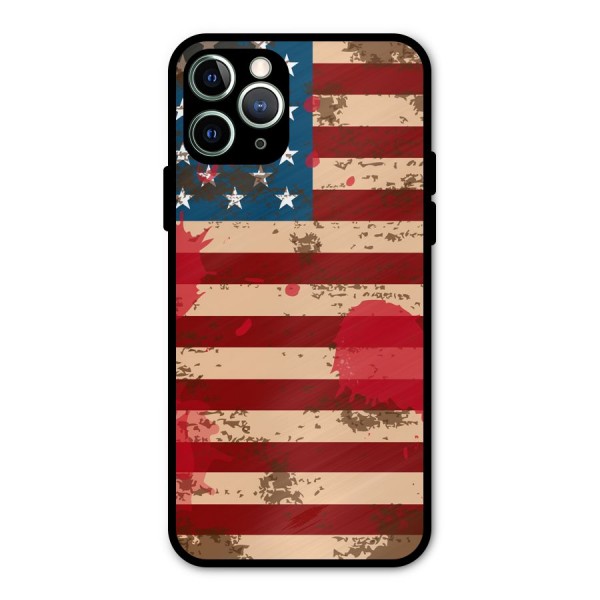 Grunge USA Flag Metal Back Case for iPhone 11 Pro Max