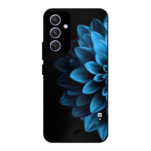 Half Blue Flower Metal Back Case for Galaxy A54