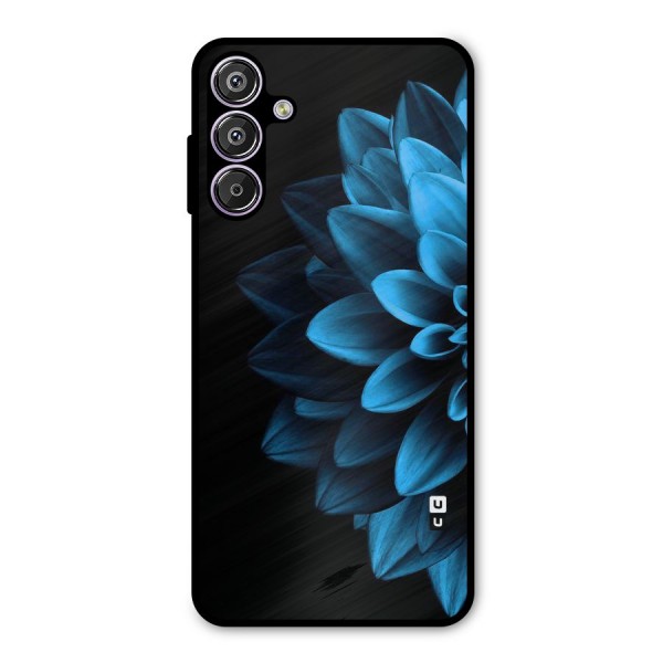 Half Blue Flower Metal Back Case for Galaxy F15