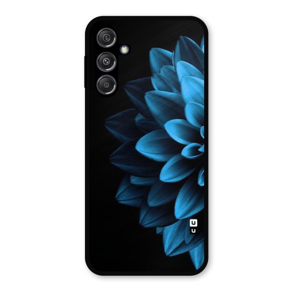 Half Blue Flower Metal Back Case for Galaxy M34 5G
