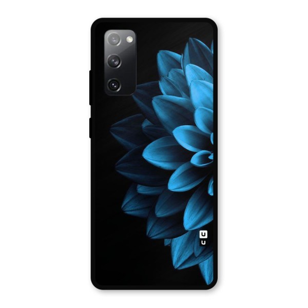 Half Blue Flower Metal Back Case for Galaxy S20 FE 5G