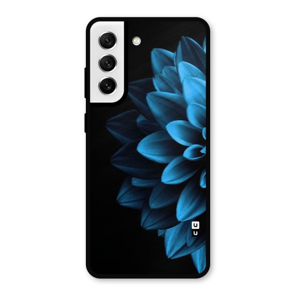 Half Blue Flower Metal Back Case for Galaxy S21 FE 5G