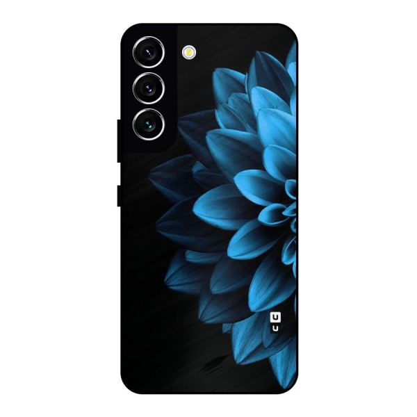 Half Blue Flower Metal Back Case for Galaxy S22 5G