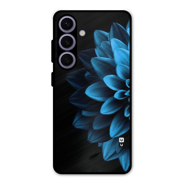 Half Blue Flower Metal Back Case for Galaxy S24