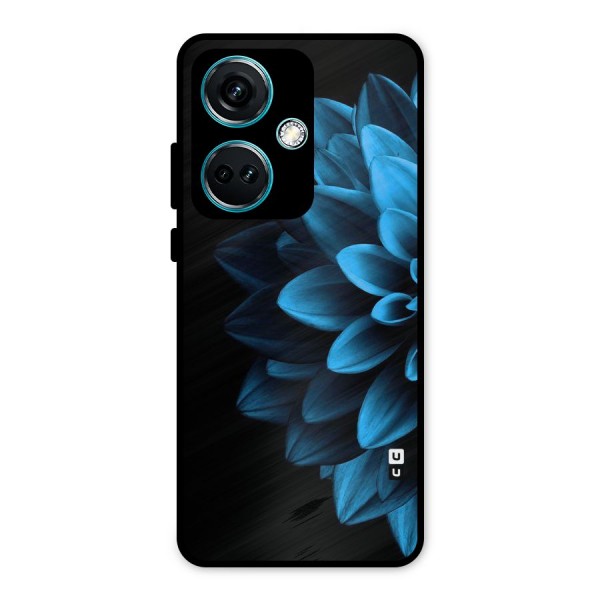 Half Blue Flower Metal Back Case for OnePlus Nord CE 3 5G