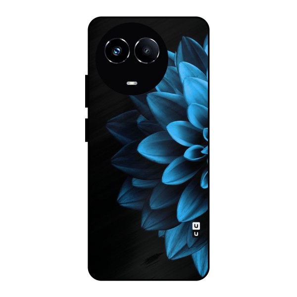 Half Blue Flower Metal Back Case for Realme 11 5G