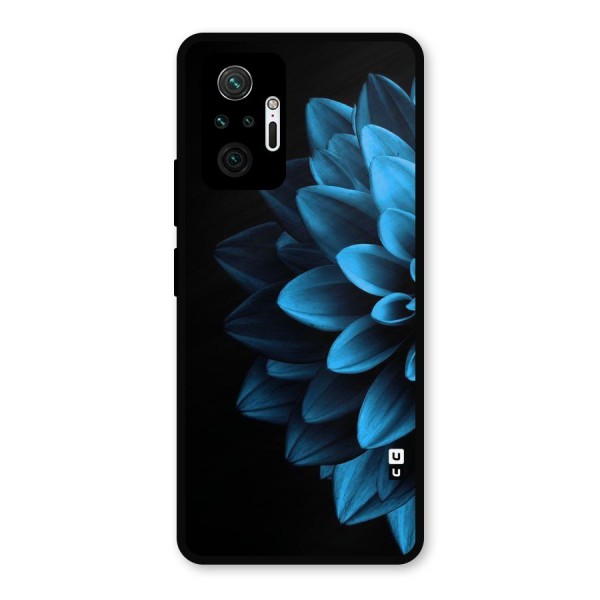 Half Blue Flower Metal Back Case for Redmi Note 10 Pro Max