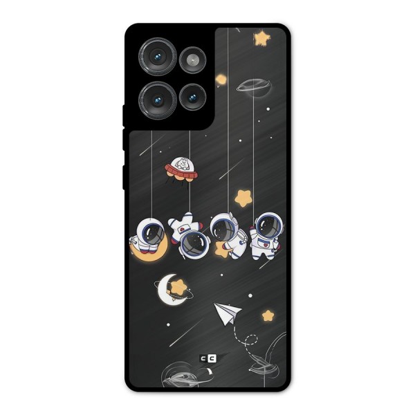 Hanging Astronauts Metal Back Case for Motorola Edge 50