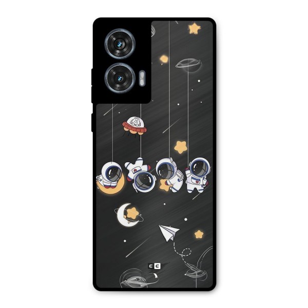 Hanging Astronauts Metal Back Case for Motorola Edge 50 Fusion
