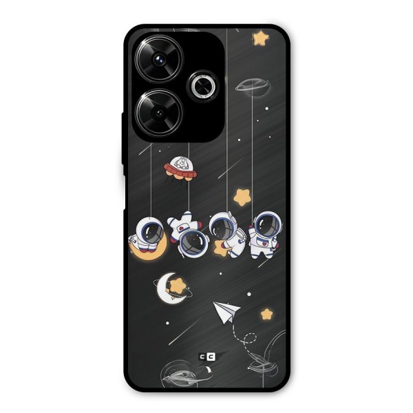 Hanging Astronauts Metal Back Case for Poco M6 Plus