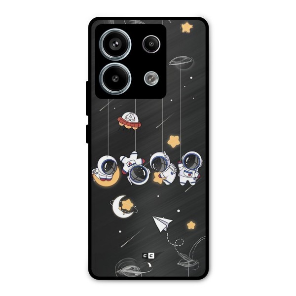 Hanging Astronauts Metal Back Case for Redmi Note 13 Pro 5G