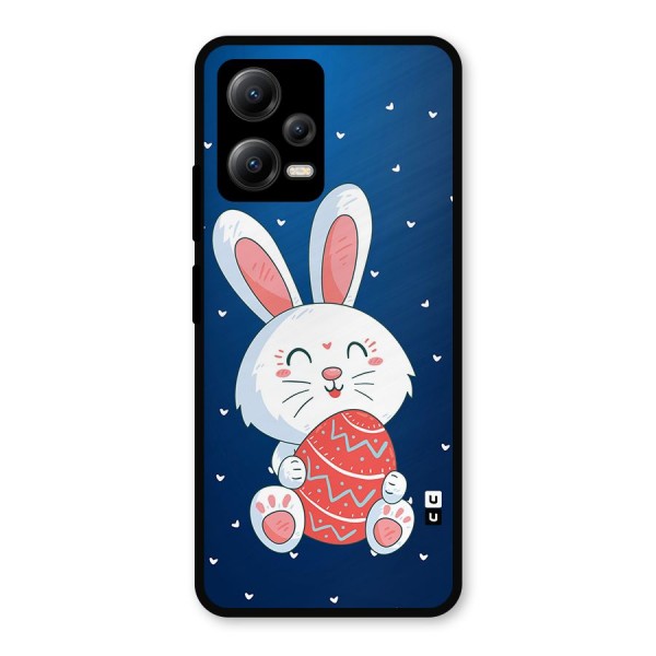 Happy Festive Bunny Metal Back Case for Redmi Note 12 5G