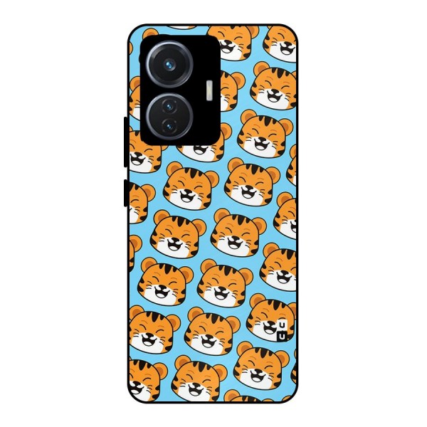 Happy Kitten Pattern Metal Back Case for iQOO Z6 44W