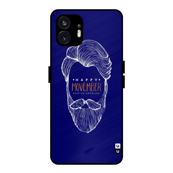 Happy Movember Blue Metal Back Case for Nothing Phone 2