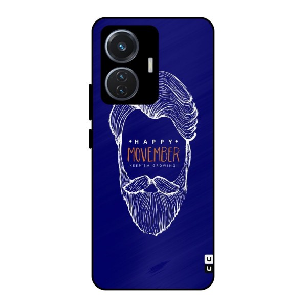 Happy Movember Blue Metal Back Case for iQOO Z6 44W