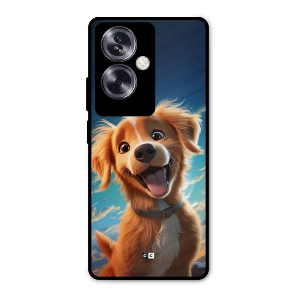 Happy Puppy Metal Back Case for Oppo A79 5G