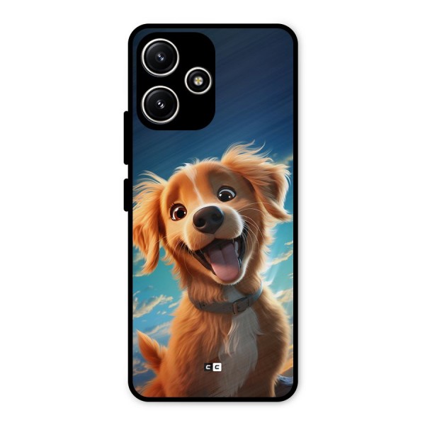 Happy Puppy Metal Back Case for Redmi 12 5G