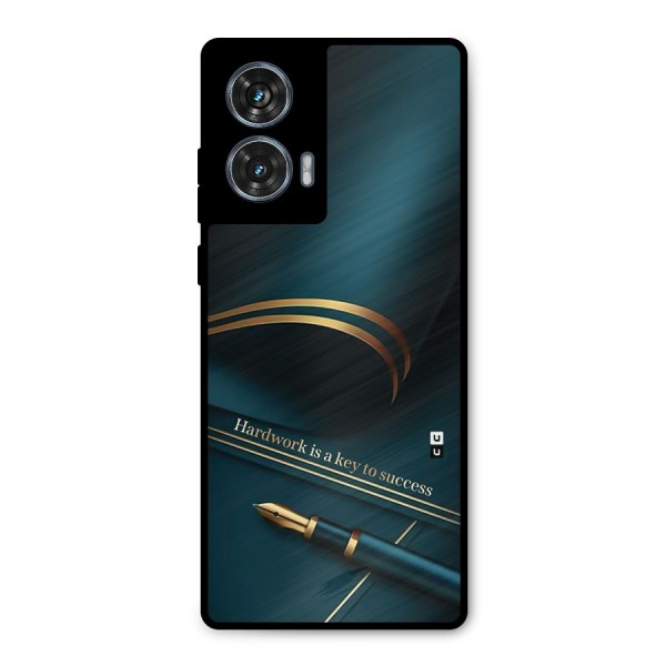 Hardwork Is Key Metal Back Case for Motorola Edge 50 Fusion