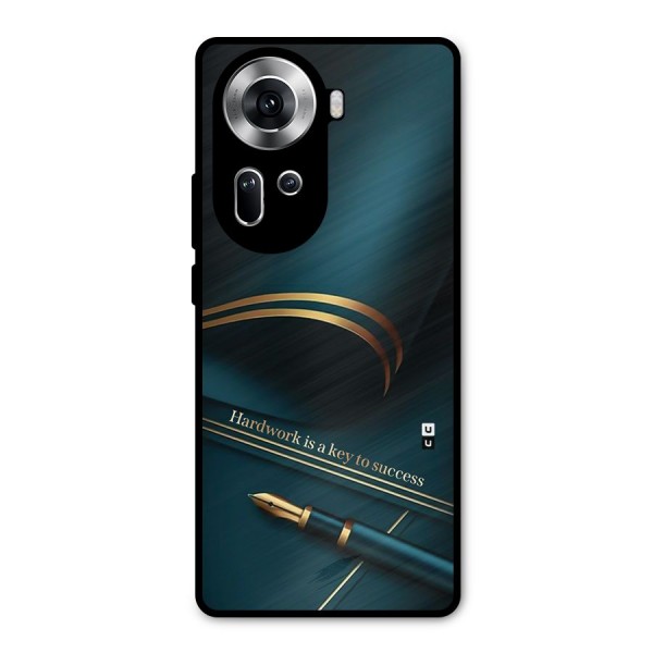 Hardwork Is Key Metal Back Case for Oppo Reno11 5G