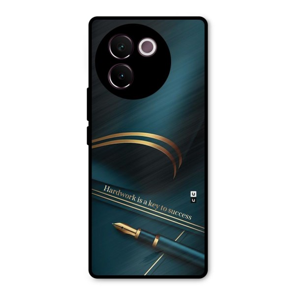 Hardwork Is Key Metal Back Case for Vivo V30e