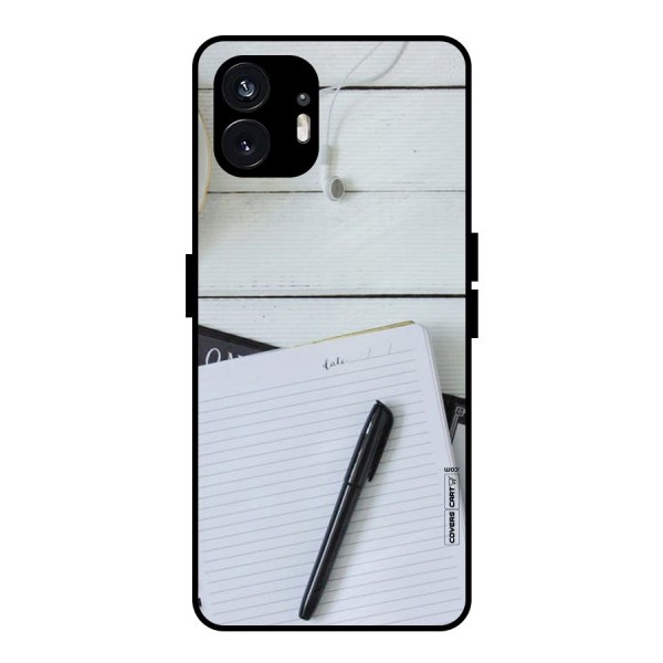 Headphones Notes Metal Back Case for Nothing Phone 2