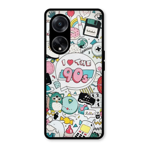 Heart 90s Metal Back Case for Oppo F23