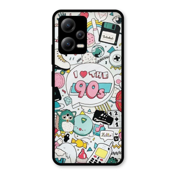 Heart 90s Metal Back Case for Poco X5