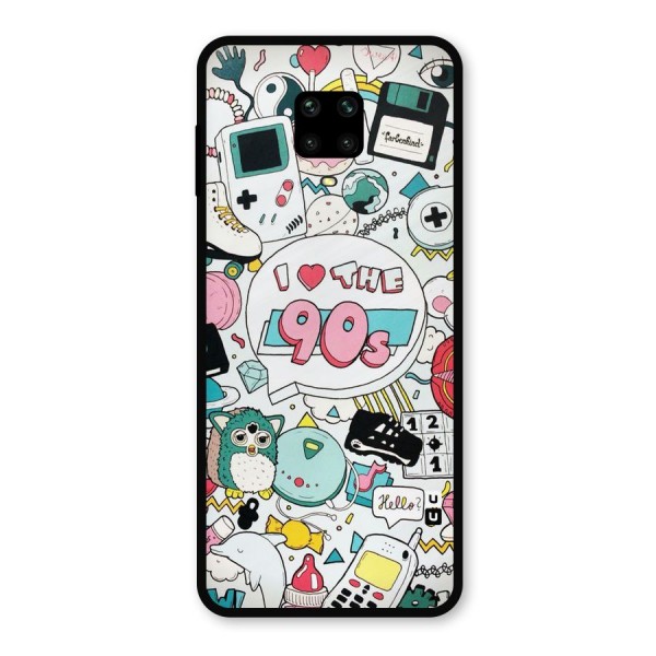Heart 90s Metal Back Case for Redmi Note 9 Pro