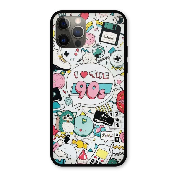 Heart 90s Metal Back Case for iPhone 12 Pro