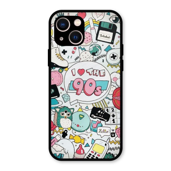 Heart 90s Metal Back Case for iPhone 13