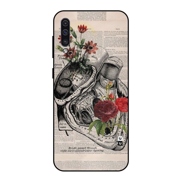 Heart Newspaper Metal Back Case for Galaxy A30s