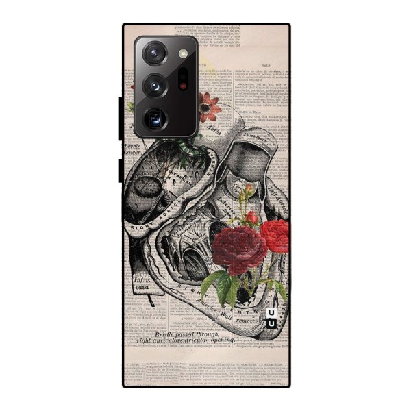 Heart Newspaper Metal Back Case for Galaxy Note 20 Ultra
