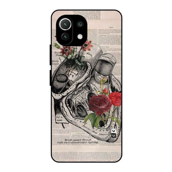 Heart Newspaper Metal Back Case for Mi 11 Lite