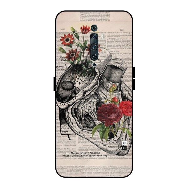 Heart Newspaper Metal Back Case for Oppo Reno2 F