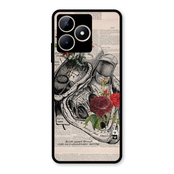 Heart Newspaper Metal Back Case for Realme C53