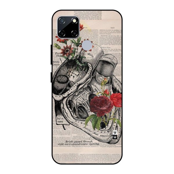 Heart Newspaper Metal Back Case for Realme Narzo 30A
