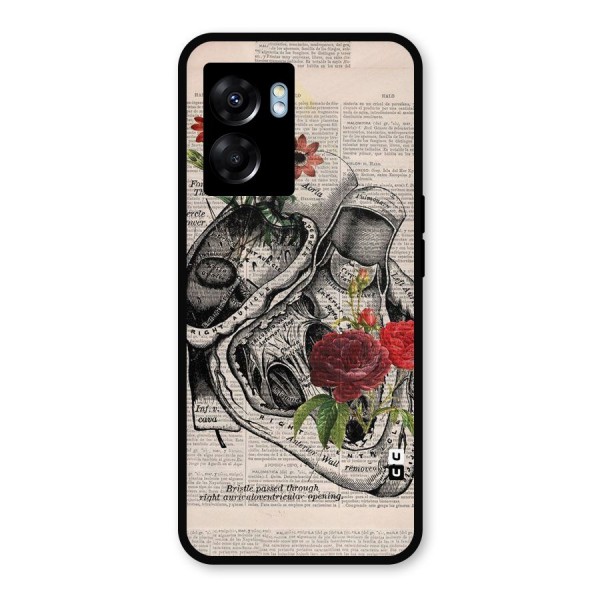 Heart Newspaper Metal Back Case for Realme Narzo 50 5G