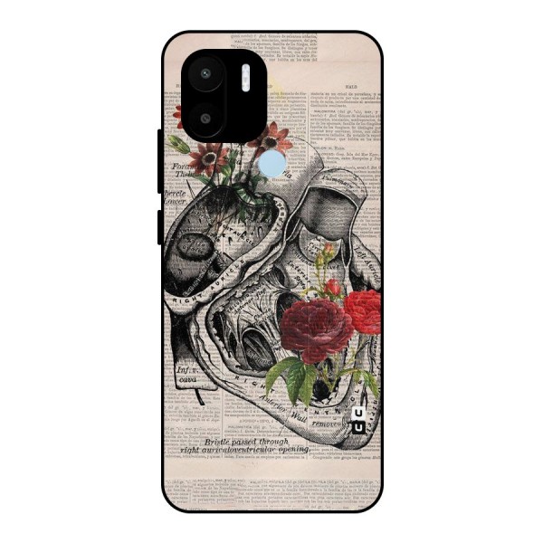 Heart Newspaper Metal Back Case for Redmi A1+
