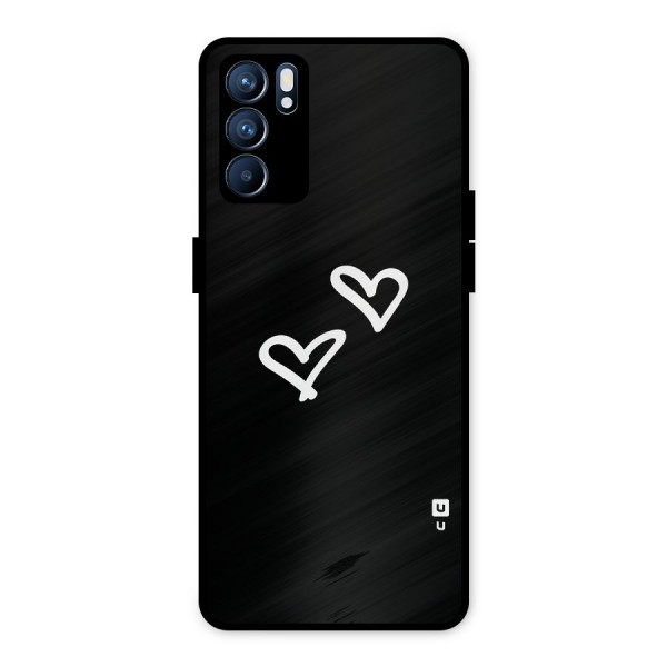 Hearts Love Metal Back Case for Oppo Reno6 5G