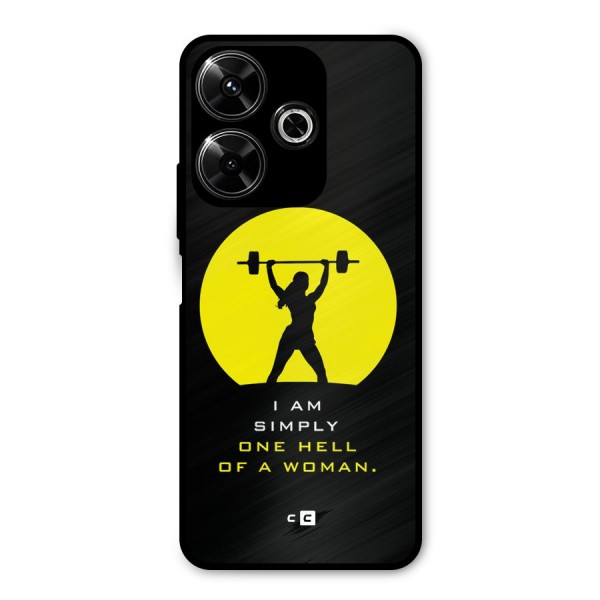 Hell Women Metal Back Case for Poco M6 Plus