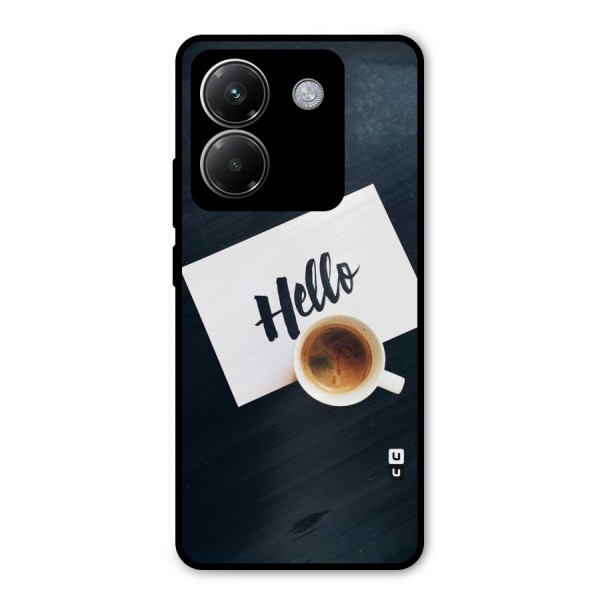 Hello Coffee Metal Back Case for Poco M7 Pro 5G